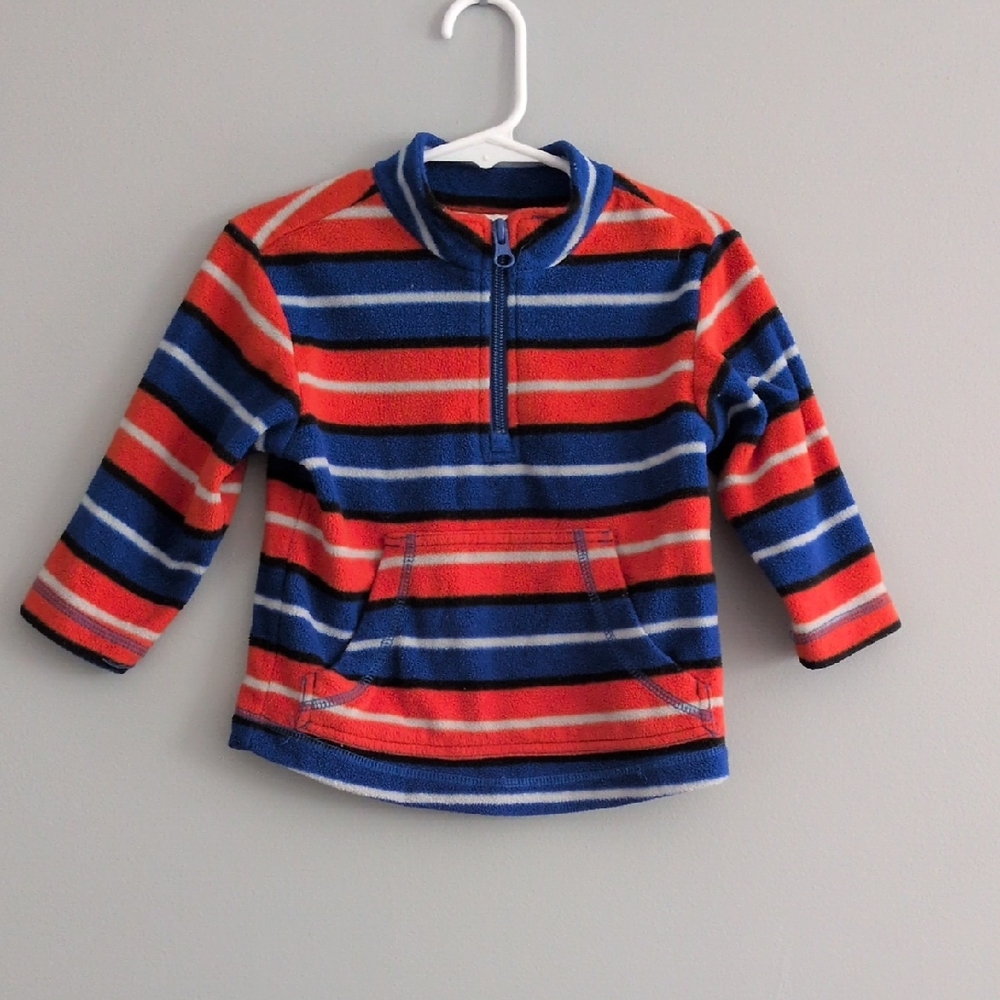 Hanna Andersson Striped‎ Half-Zip Fleece Pullover – Size 2T